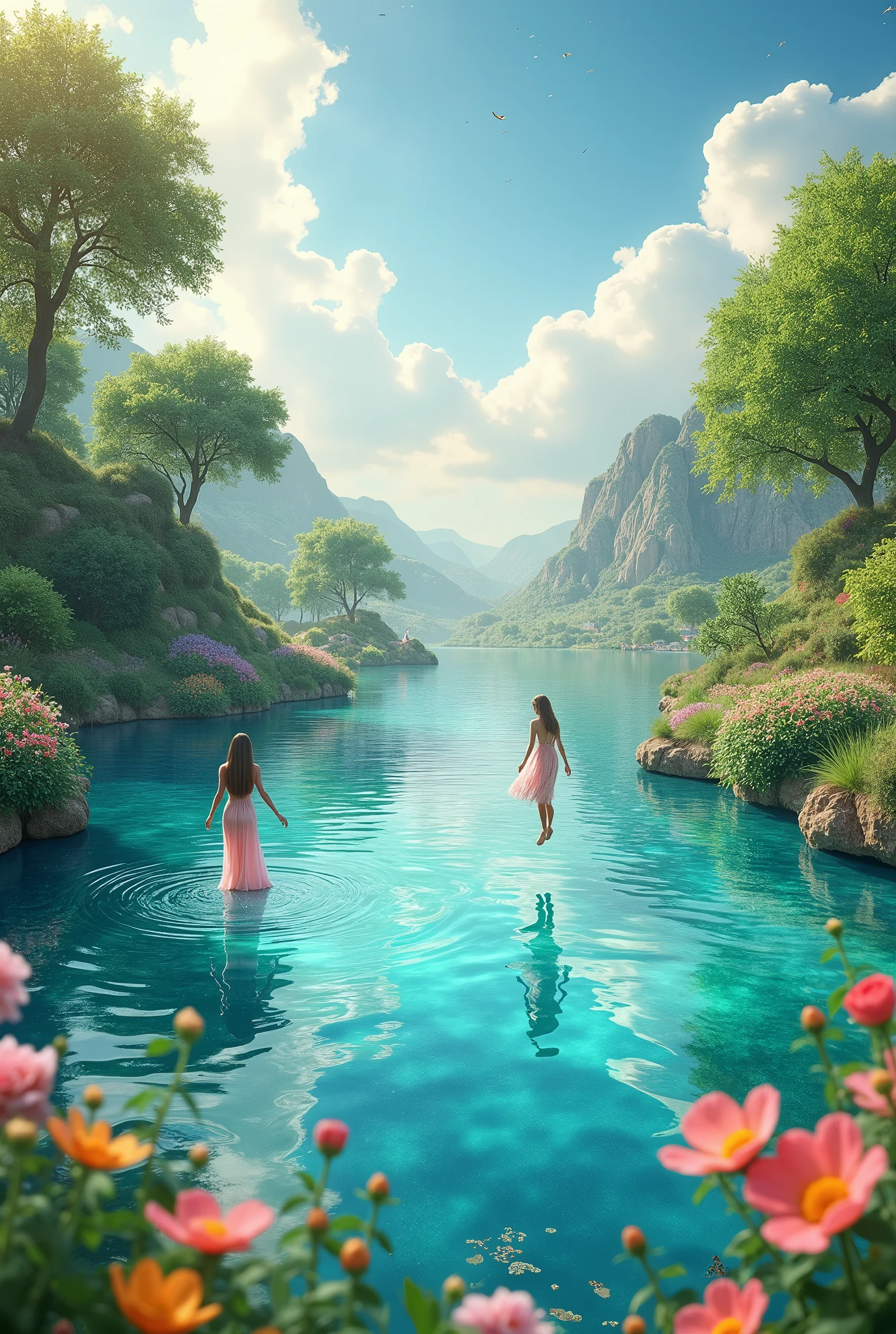 happiness、Fantasy、beautiful、Good luck、landscape、Uplifting、Real、water、Movement、lake、Transparency、City in water