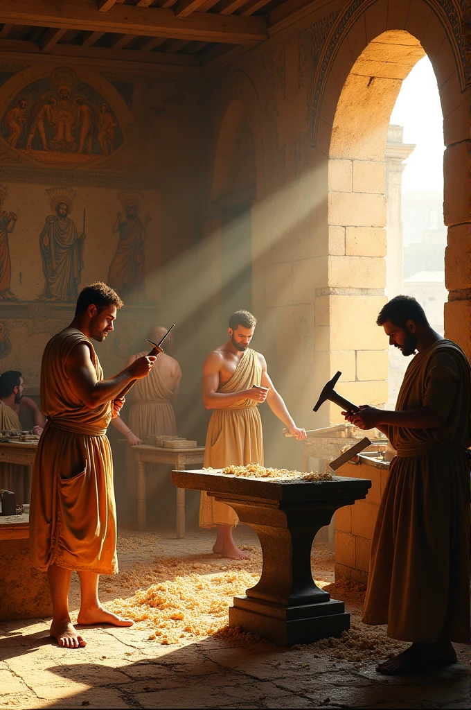 People working with nails in the Roman Empire 