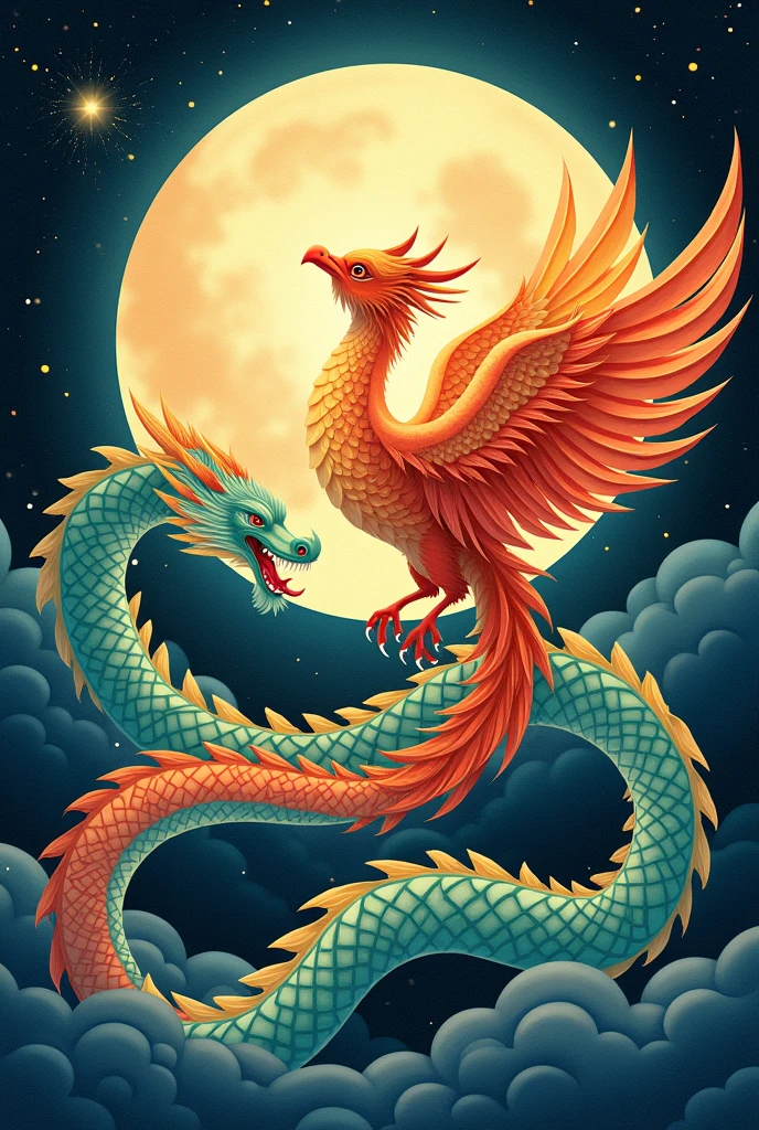 Phoenix and Dragon circulating the moon but not 3D.