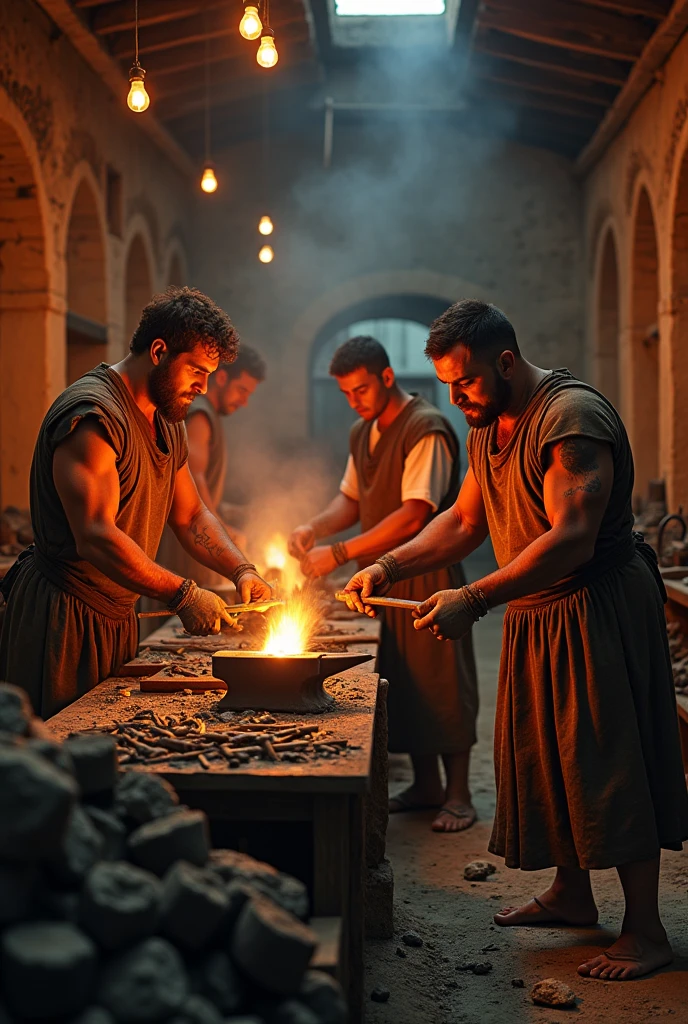 People working with nails in the Roman Empire