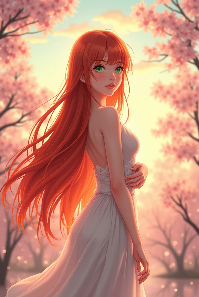 Nude red-haired anime girl