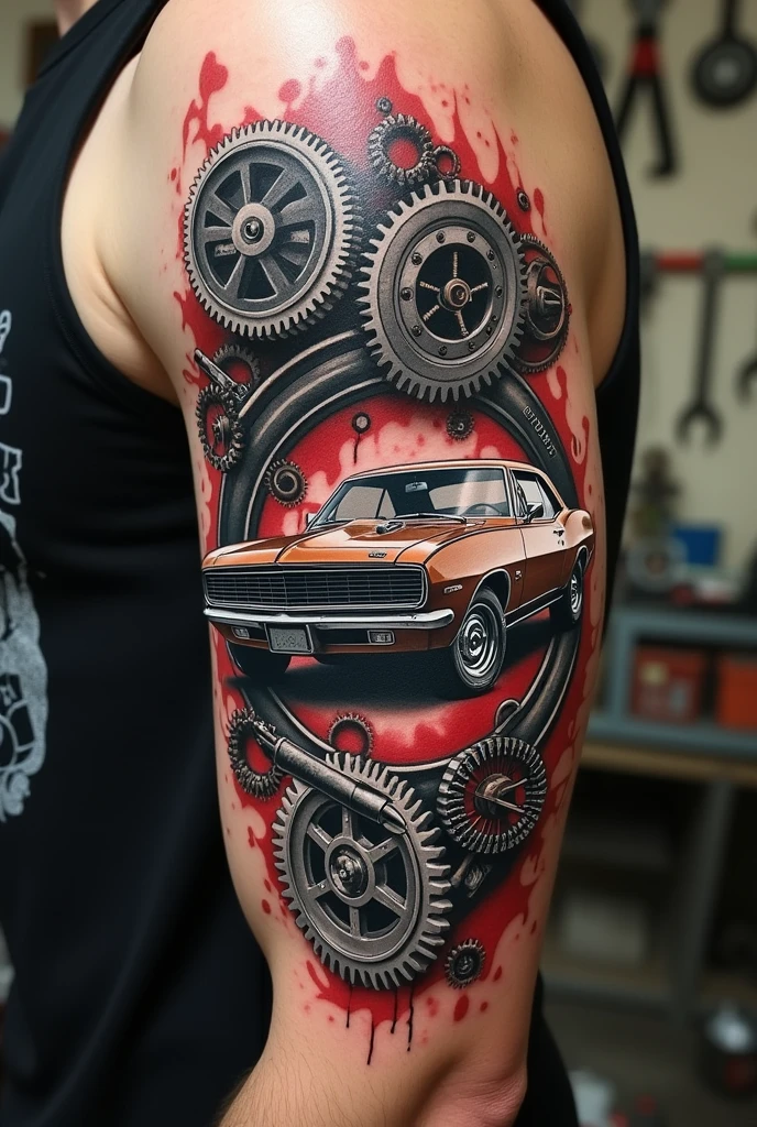 Mechanic themed tattoo