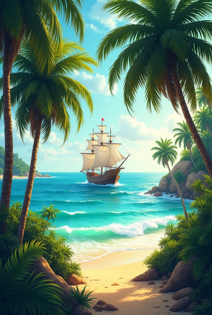 Abhinay surayvanshi name on coastel areas there coconut tree and ship
