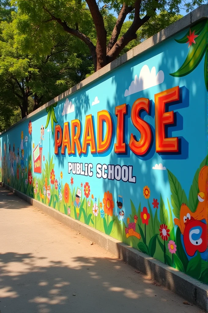 Write Paradise Public School Fazil on the wall
