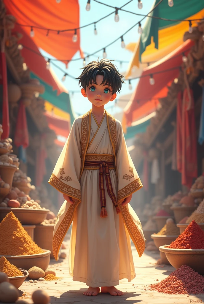JJK Satoru Gojo in innocent face , wearing shalwar qameez