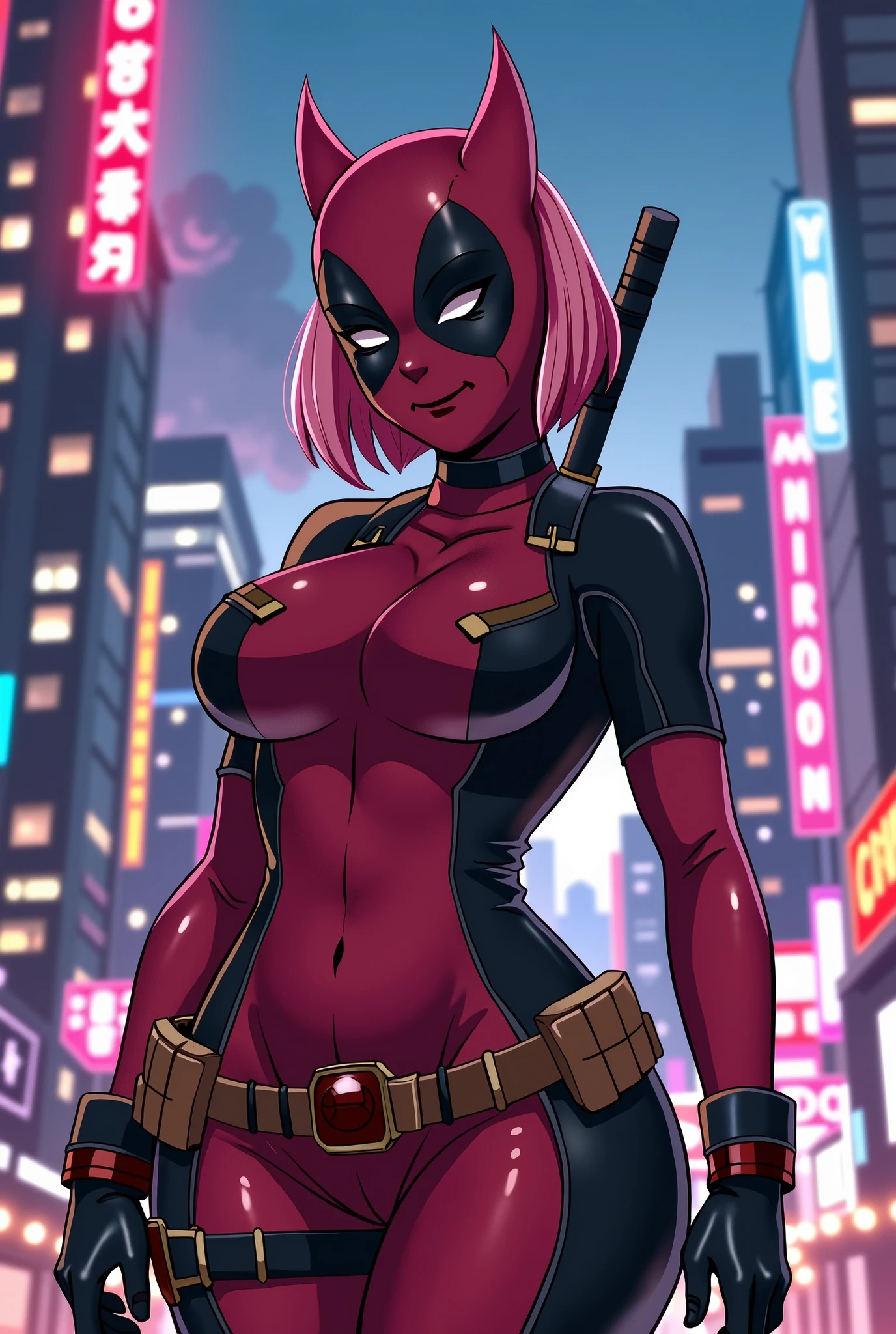 Lady Deadpool Anime, big boobs, perfection in details