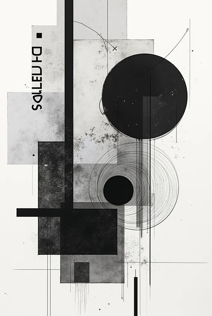 a collage of mixed media elements, abstract background, minimalistic, monochrome, graphic design, Creative composition, unique perspective, impressive visual impact, complex textures, bold lines, geometric forms, clean aesthetics, Beautiful balance, Dynamic Layout, visually appealling