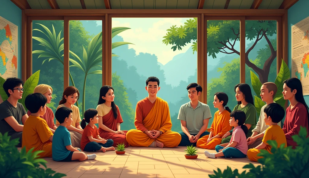 Promoting Peace in Communities: Highlight how the adoption of these teachings can have a ripple effect, promoting peace and understanding within families, communities, and beyond.Global Relevance of Buddhist Principles: Examine the global relevance of Buddhist principles in addressing issues such as conflict resolution, environmental sustainability, and social justice.The Role of Education: Discuss the importance of education in spreading these teachings, suggesting ways in which schools and communities can integrate these values into curricula and community programs.