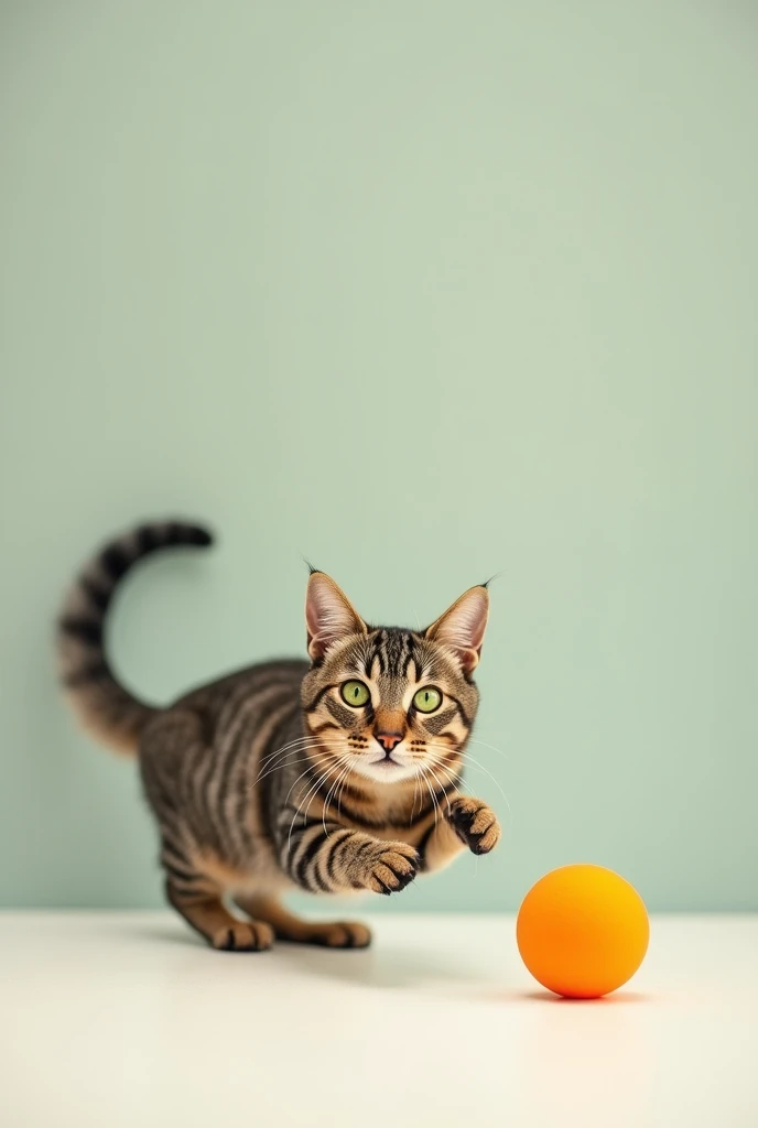 a cat playing ball, Minimalism, masterpiece