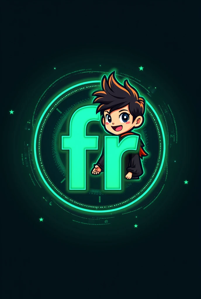 This is a filmy recorder logo that features the name fr
" in a futuristic font and a neon green
color. and Boy Anime avtar, The logo also has
a stylized icon. The logo is
designed to be attractive and eye-catching,
and to appeal to filmy recorder enthusiasts and