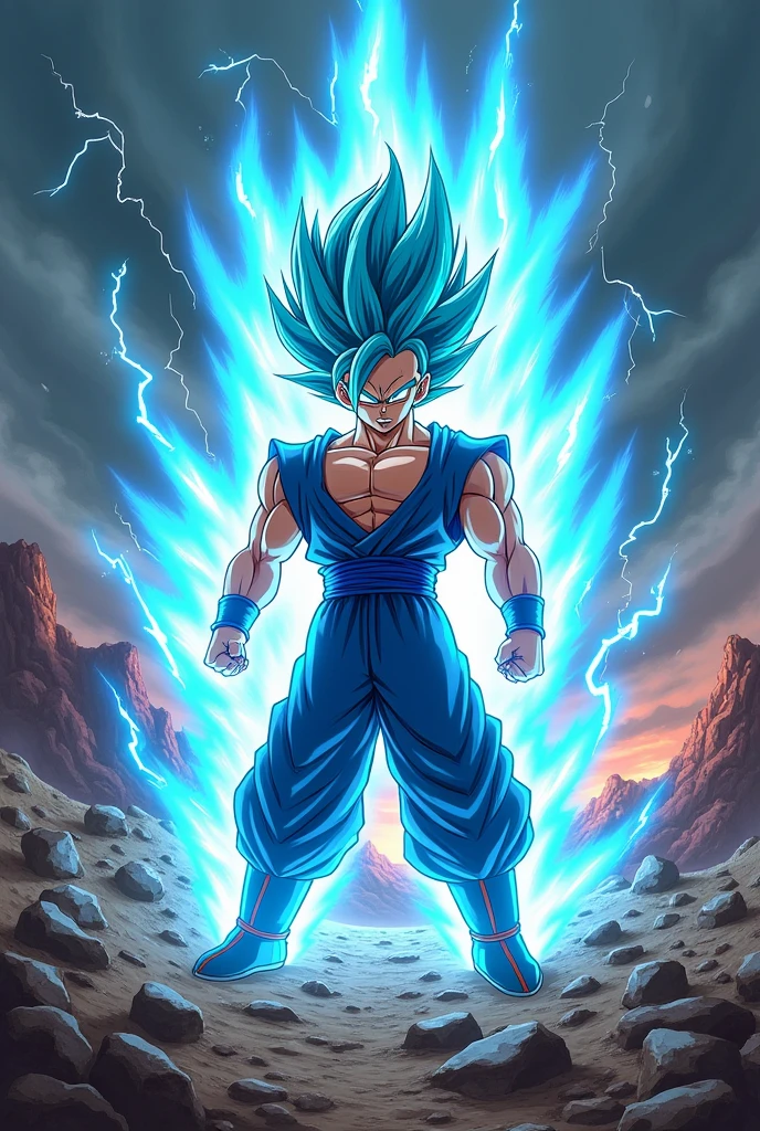 Goku in all desroyer super siyan blue angry