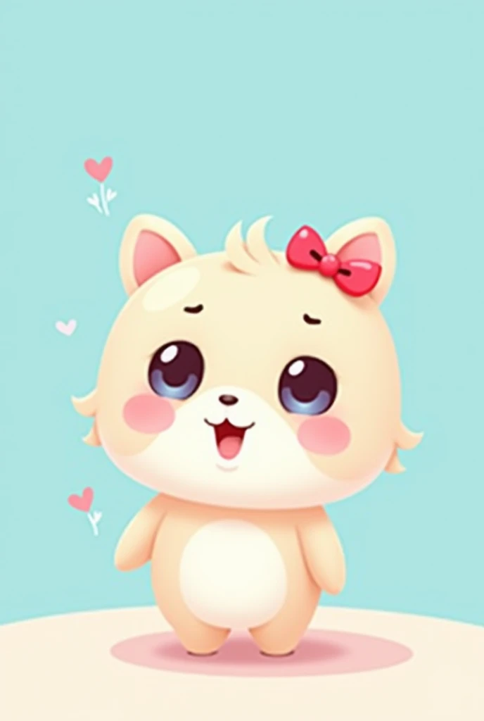 (Most of the background is solid color.),Simple little cute cartoon character picture below