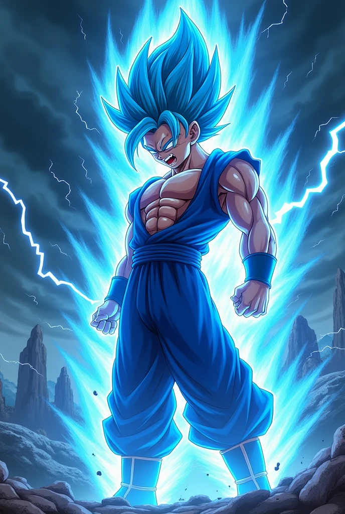 Goku in all desroyer super siyan blue angry real 