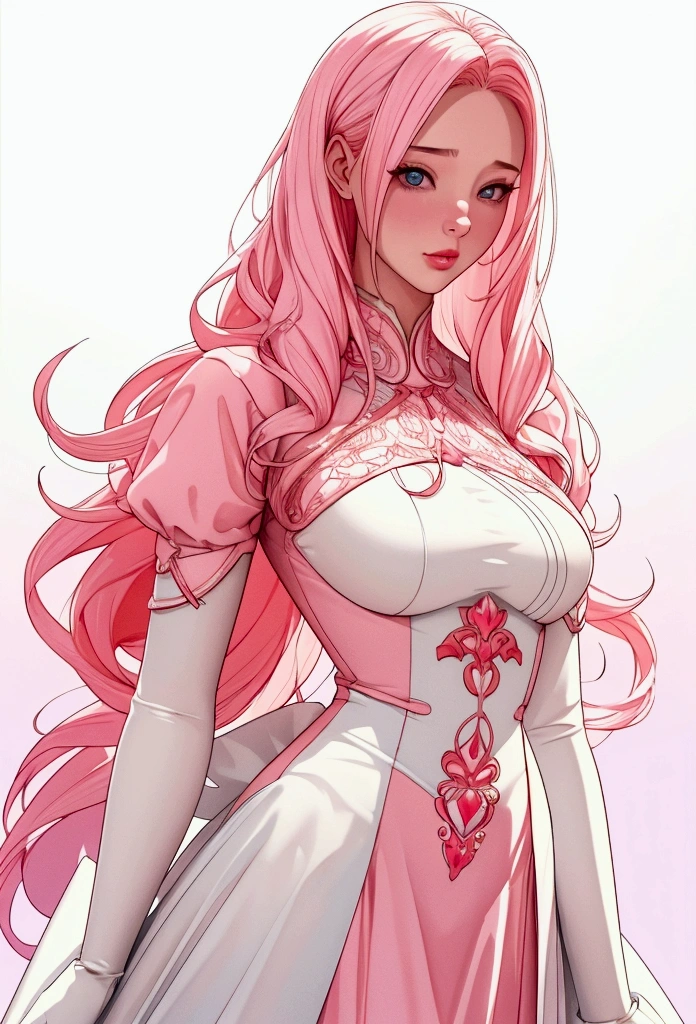 A stunning 3D illustration of a cute ice cream girl, with her long, white ice cream hair cascading down her back. She has pale skin and is dressed in a captivating strawberry red costume, accentuating her full-length figure. Her ice cream hair has a touch of soft pink, giving it a delightful and whimsical appearance. The image has been rendered with epic realism using Octane, featuring HDR and post-processing techniques for an unparalleled level of detail and vibrant colors. Perfect for a fashion or poster design., fashion, poster, illustration