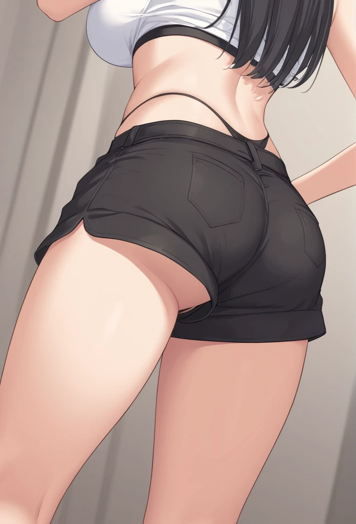 Black shorts､Thong