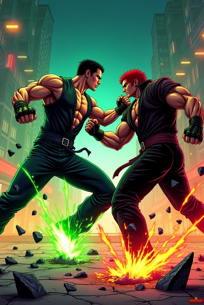 Johnny cage pelea contra iori yagami the king of fighters