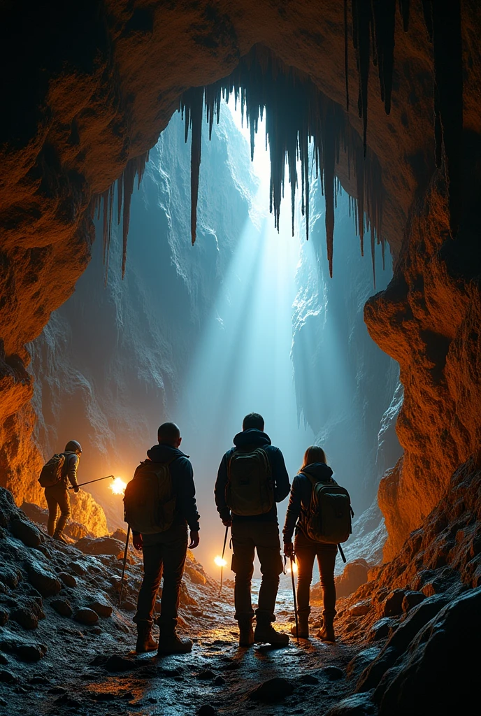A big cave with people at the entrance with the phrase "You won't believe what they found"