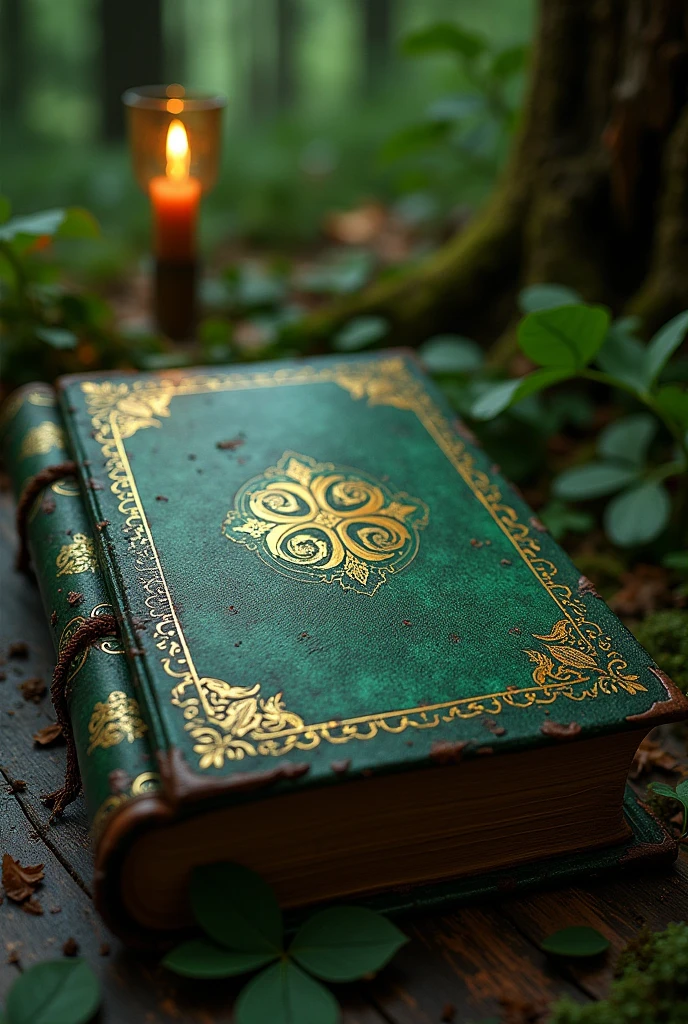 Create a Grimoire with a five-leaf clover symbol.