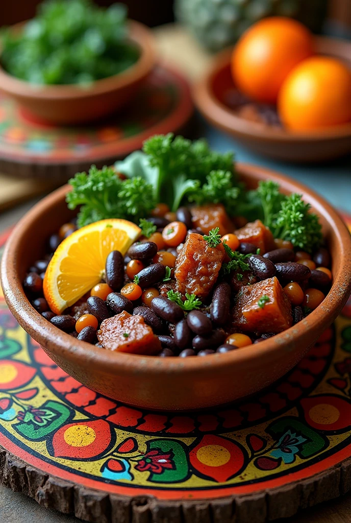 a dish of feijoada to color. Draw as if you were a digital artist on a digital table\zadora