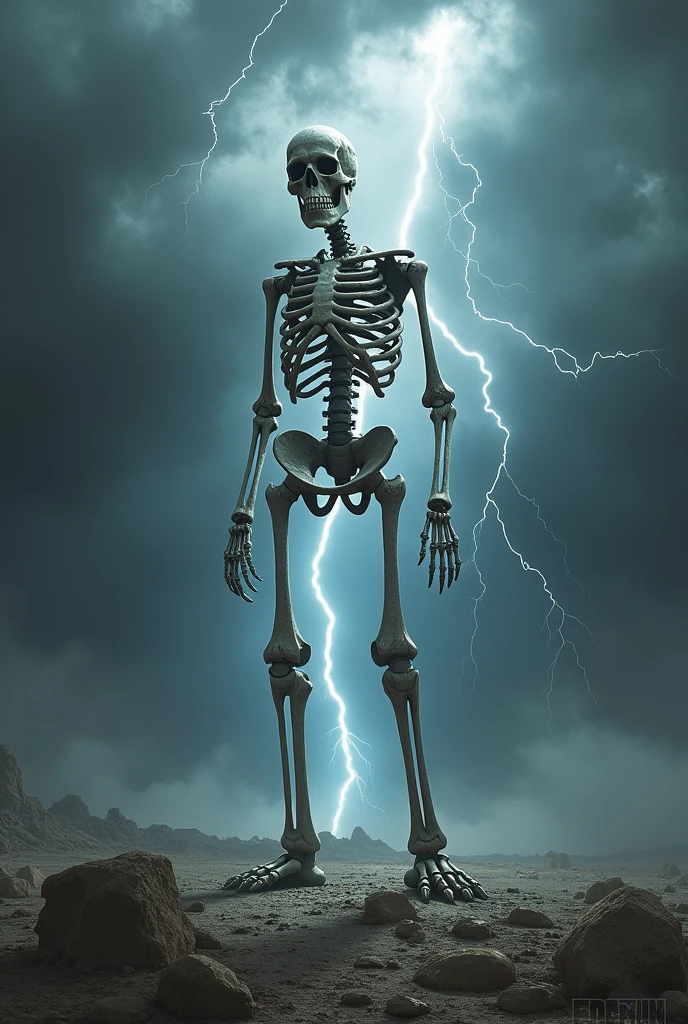 Lightning strike hit skeleton