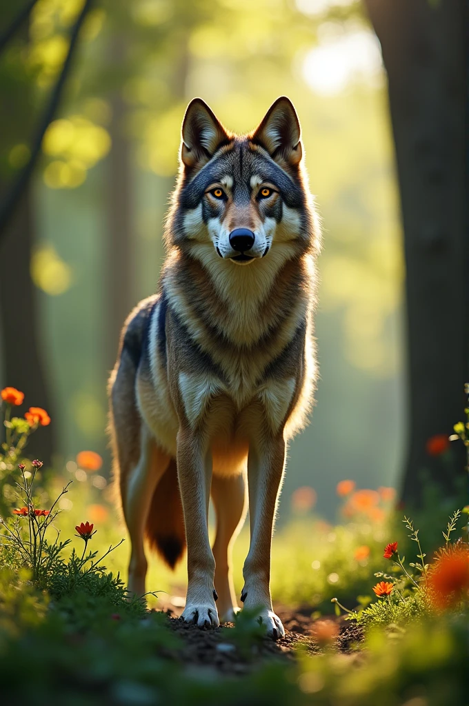 Solo, male, furry, wolf, nude, balls, sheath