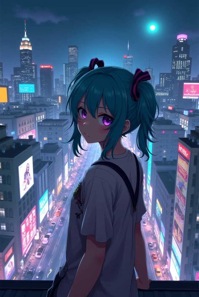 anime girl smoking with city background