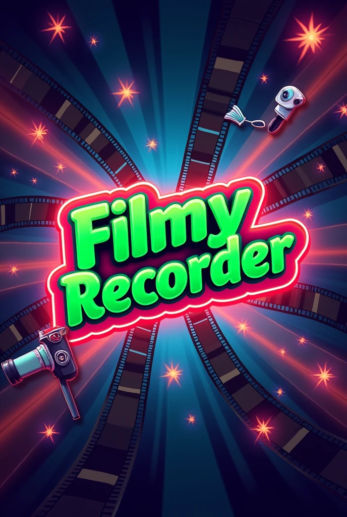 This is a filmy recorder banner that features the name filmy recoder
" in a cartoon font and a neon green
color. and taxt banner, The banner also has
a stylized icon. The logo is
designed to be attractive and eye-catching,
and to appeal to filmy recorder enthusiasts and