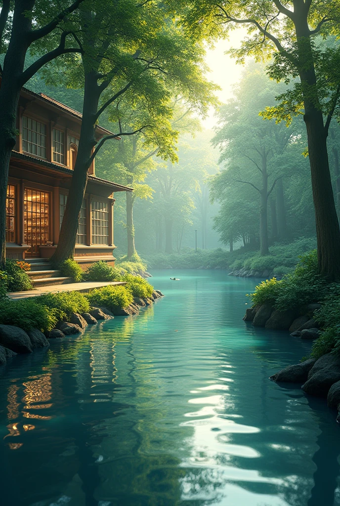 Create a Facebook cover page for a 15 year old student who is interested in computer science with libray nearby river dont show that student