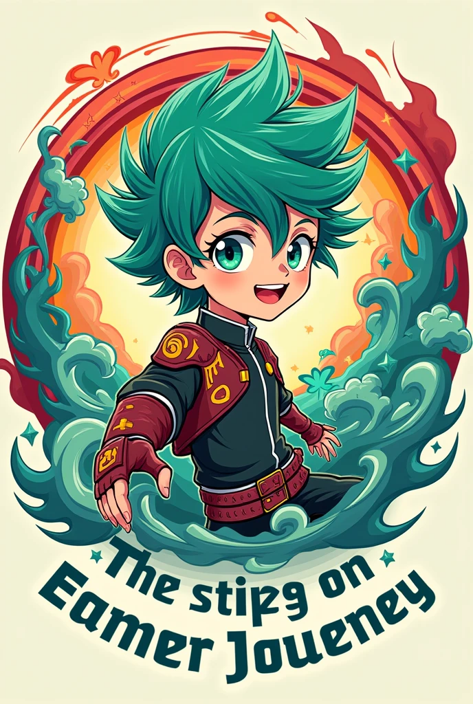 Create a anime in circle shape portrait with motive sligan