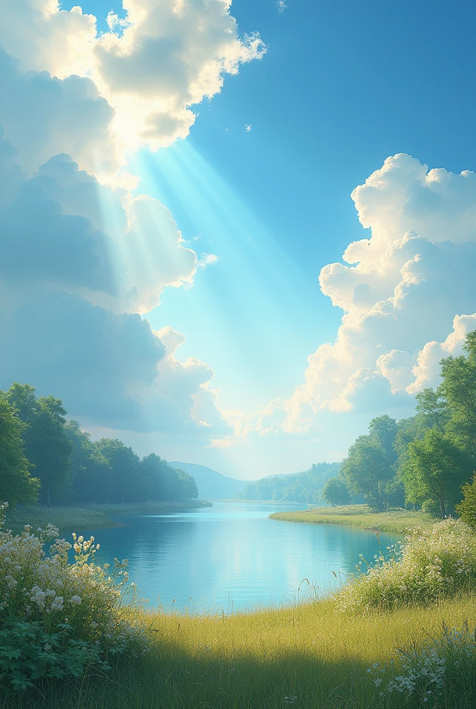 Dreams of the summer sky,Light of the sun,cloud,blue sky