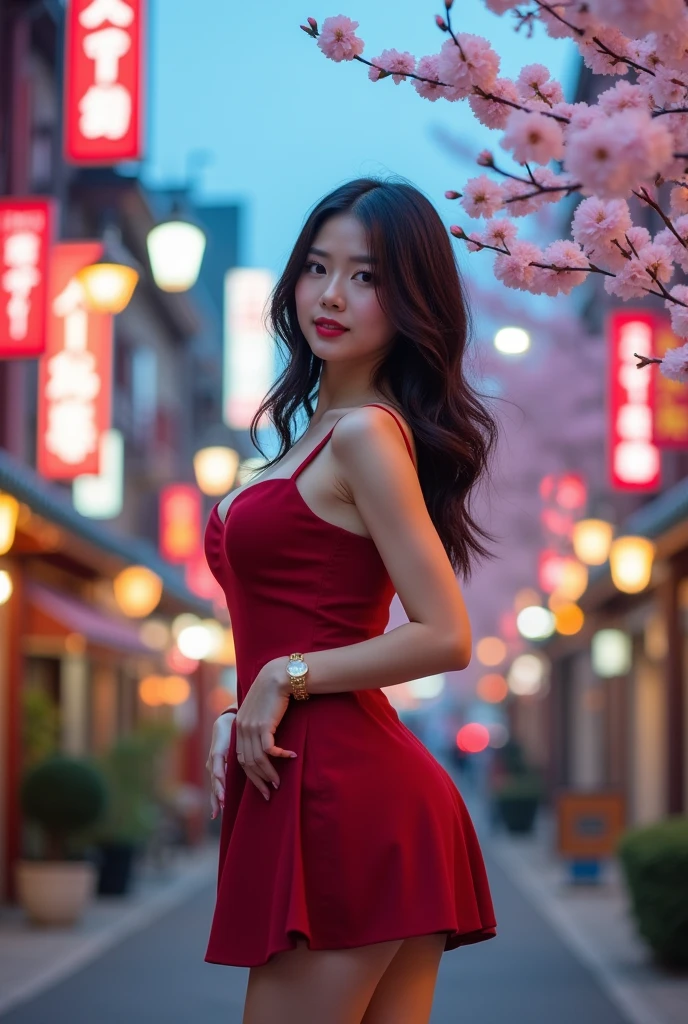 Sexy Actress Miniskirt dress Japanese City Super big breasts