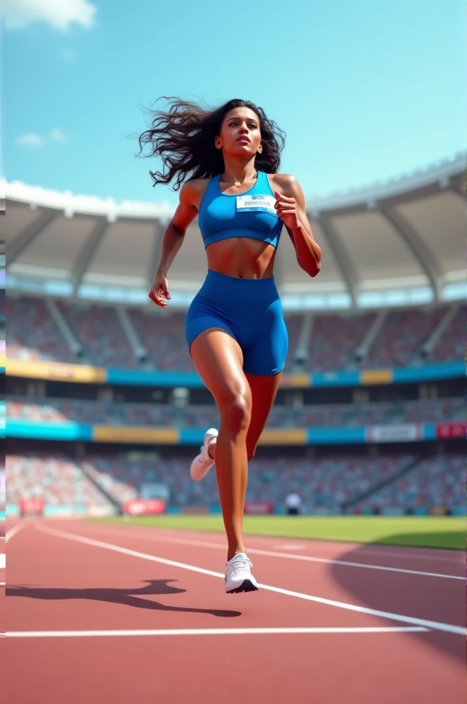 running Olympic athlete,fat female Olympic 1500m race,with a large breasts, big breasts!, thicc,alluring plus sized model, voluptuous body