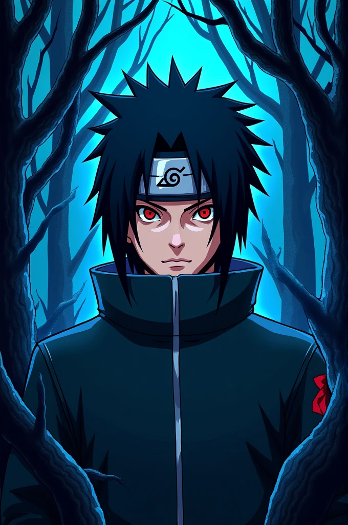Best logo for YouTube channels one anime itachi looking front and vines blue