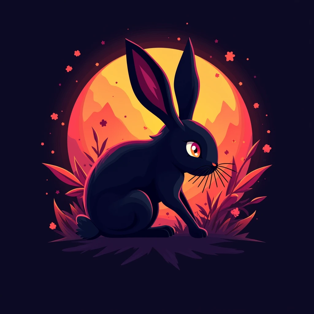 Logo for a clan named EKN and its color palette is #00FFFF with the silhouette of a rabbit in the background