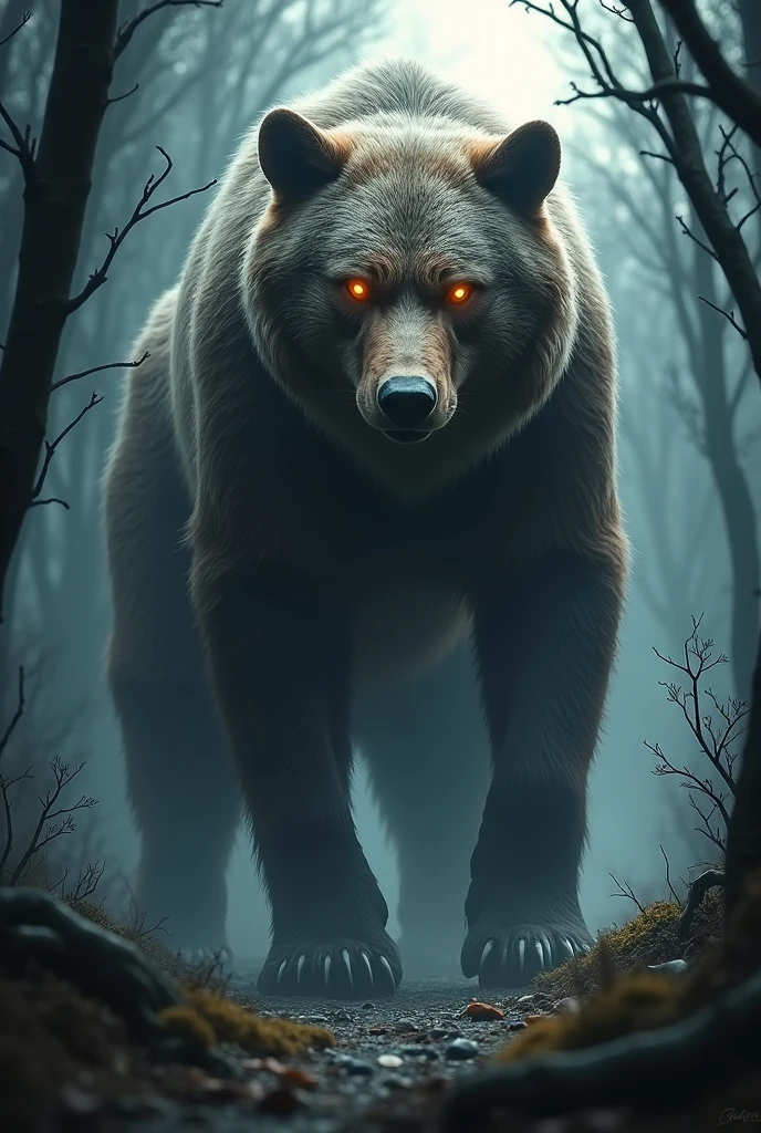 Mythical monster half wolf and half bear that is as scary as a real-life photo