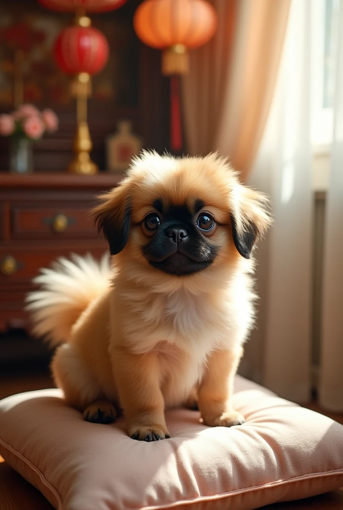 Show me a picture of a very cute Chinese breed puppy.