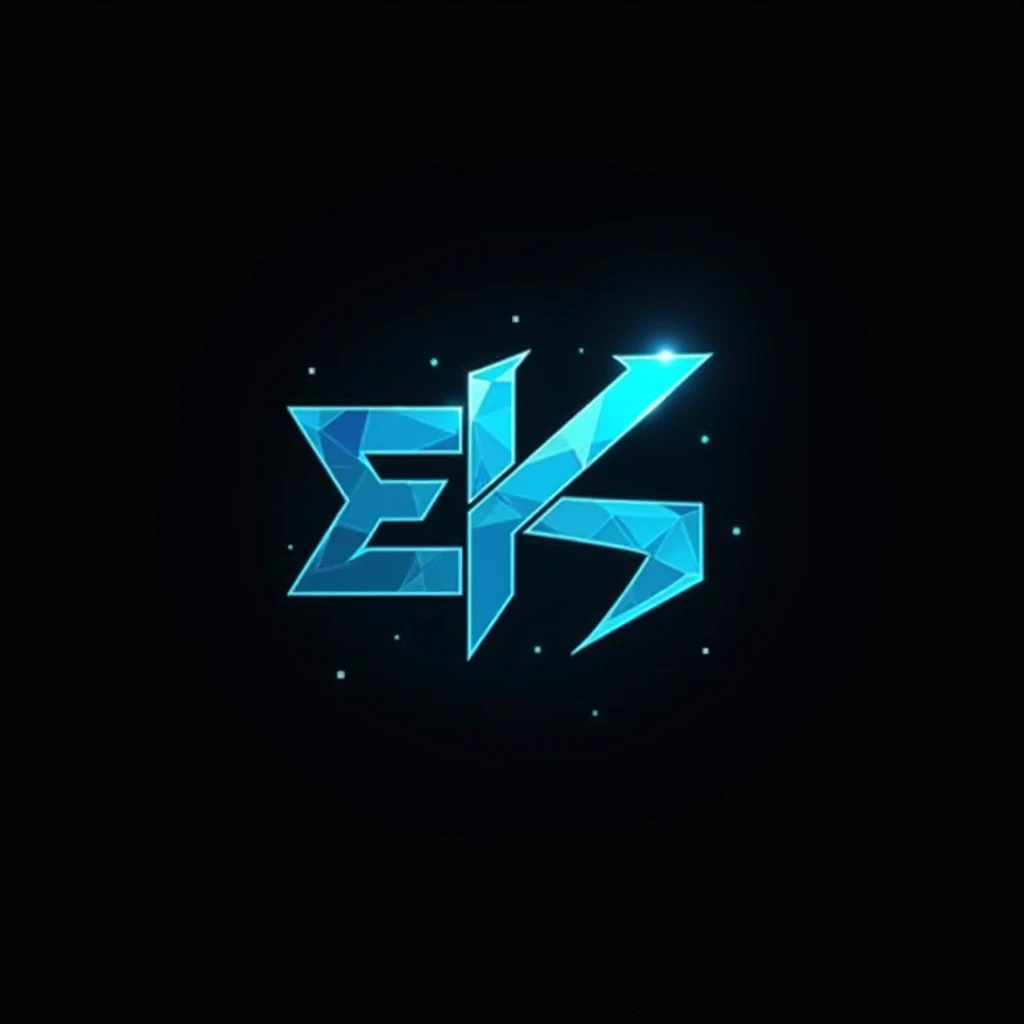 Logo for a clan named EKN and its color palette is #00FFFF