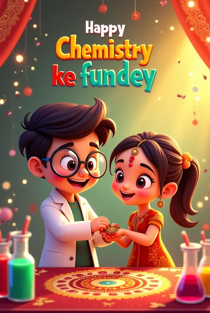 Create a Rakshabandhan poster for youtube post with channel name Chemistry ke fundey