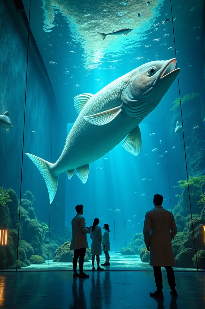 Aquarium　giant fish　Experimental facilities　human