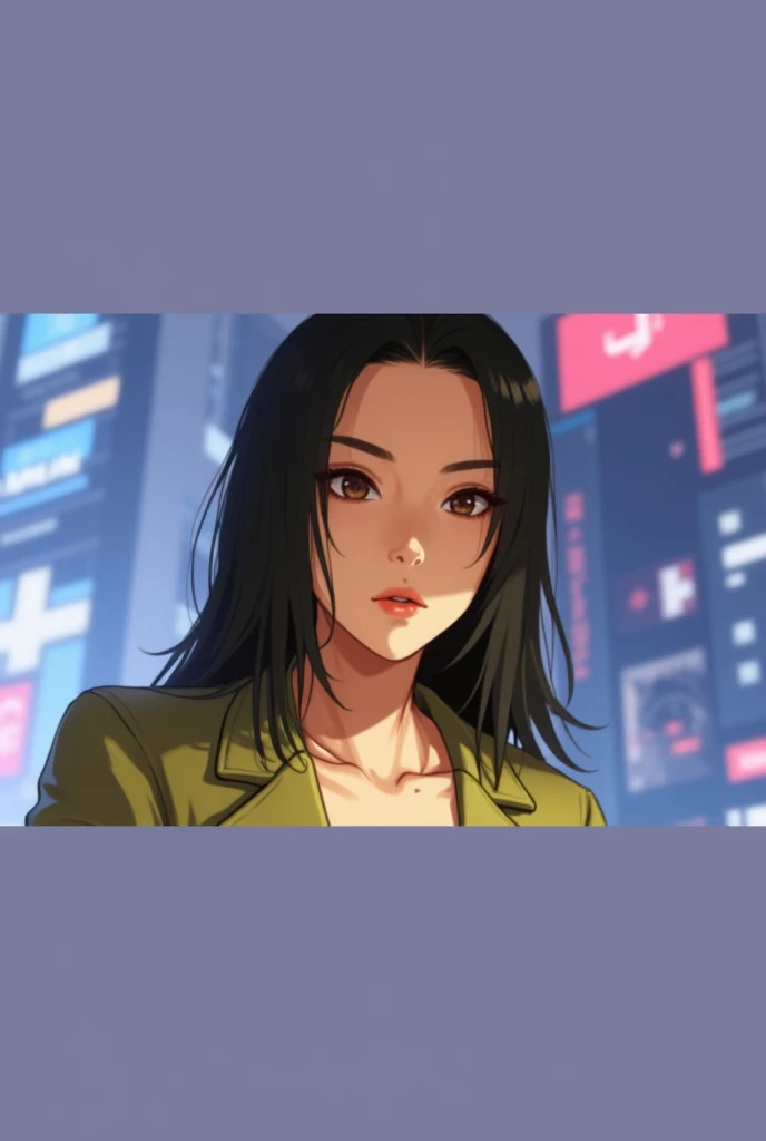 Maximum image quality, outstanding details, ultra high resolution, (Realism: 1.4), the best illustration, favor details, 1 very condensed girl, with a delicate and beautiful face, dressed in a black and green wick, wearing a mecha helmet, with black hair and a mole next to her mouth, holding a directional controller, ride a motorcycle, the background is a high-tech lighting scene of the city of the future. full body image.
