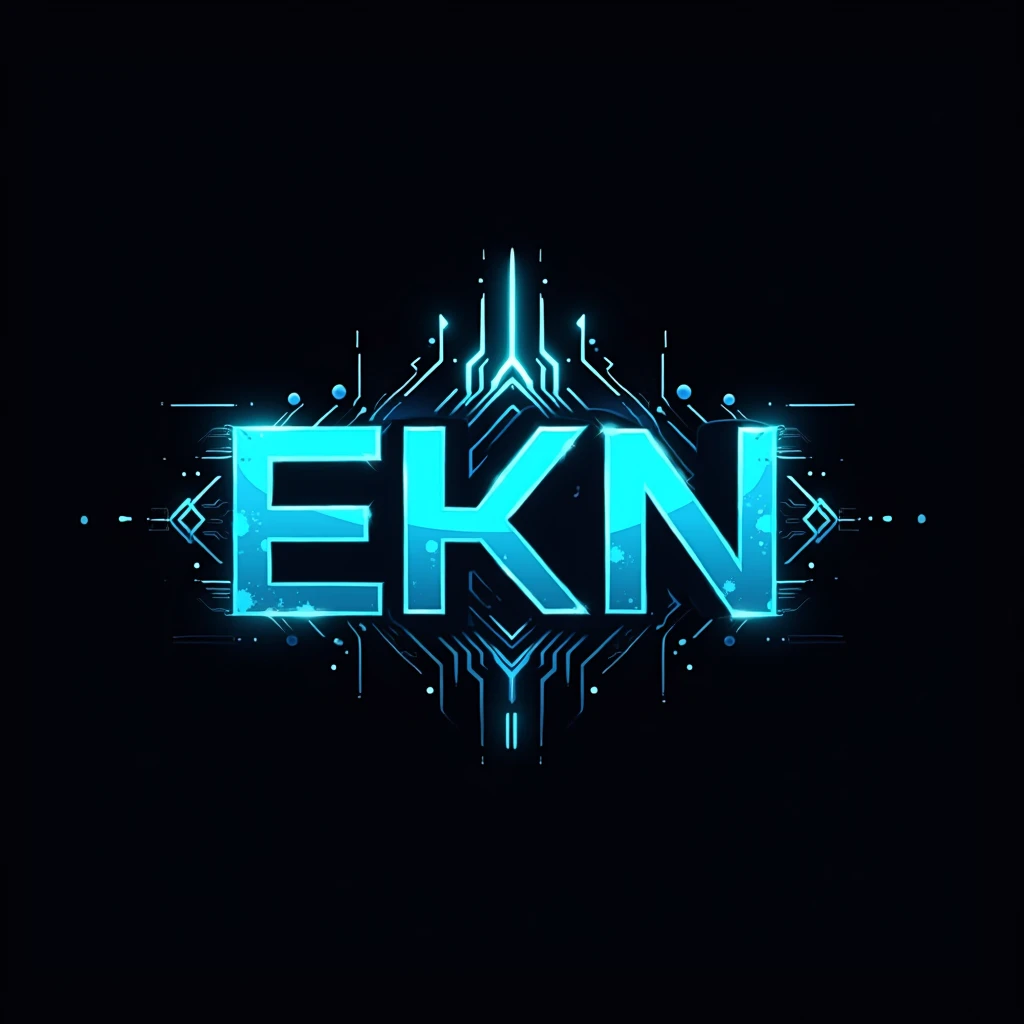 Logo for a clan named EKN and its color palette is #00FFFF