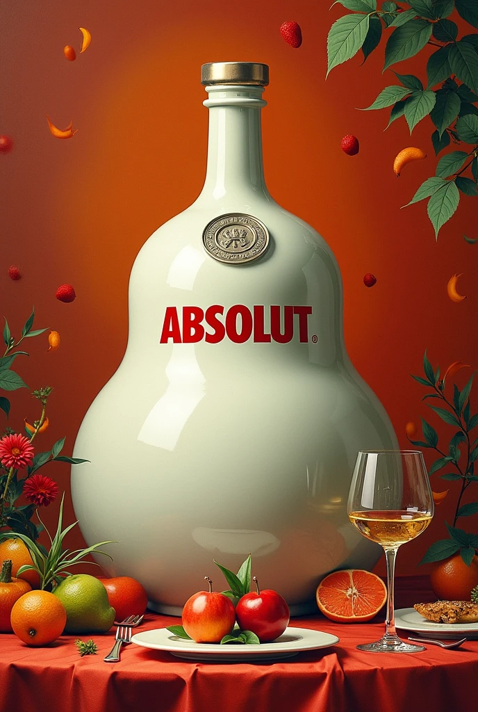 a bottle of Absolut vodka as a Botero artwork