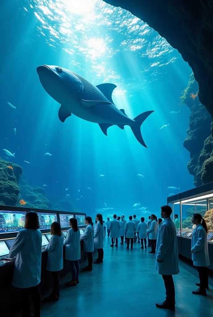 Aquarium giant fish Experimental facilities human