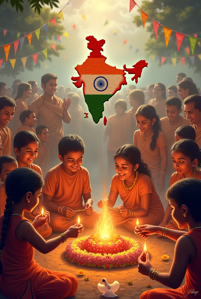 रक्षा बंधन और बलिया बलिदान दिवस**: एक ओर भाई-बहन रक्षाबंधन मना रहे हैं, और दूसरी ओर बलिया बलिदान दिवस का दृश्य। इसमें स्वतंत्रता संग्राम के नायकों का सम्मान हो सकता है।
2. **सावन का अंतिम सोमवार**: शिवलिंग की पूजा करते हुए, साथ ही साथ रक्षाबंधन की रस्में भी दिखाई जा सकती हैं।
3. **भारत का नक्शा**: जिसमें बलिया जिले को विशेष रूप से उभारा गया हो, और उसके साथ स्वतंत्रता संग्राम का संदर्भ हो। एक फोटो भेजो
