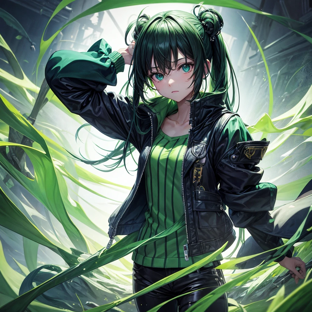 Personification of Wednesday, solo, High resolution, Highest quality, green