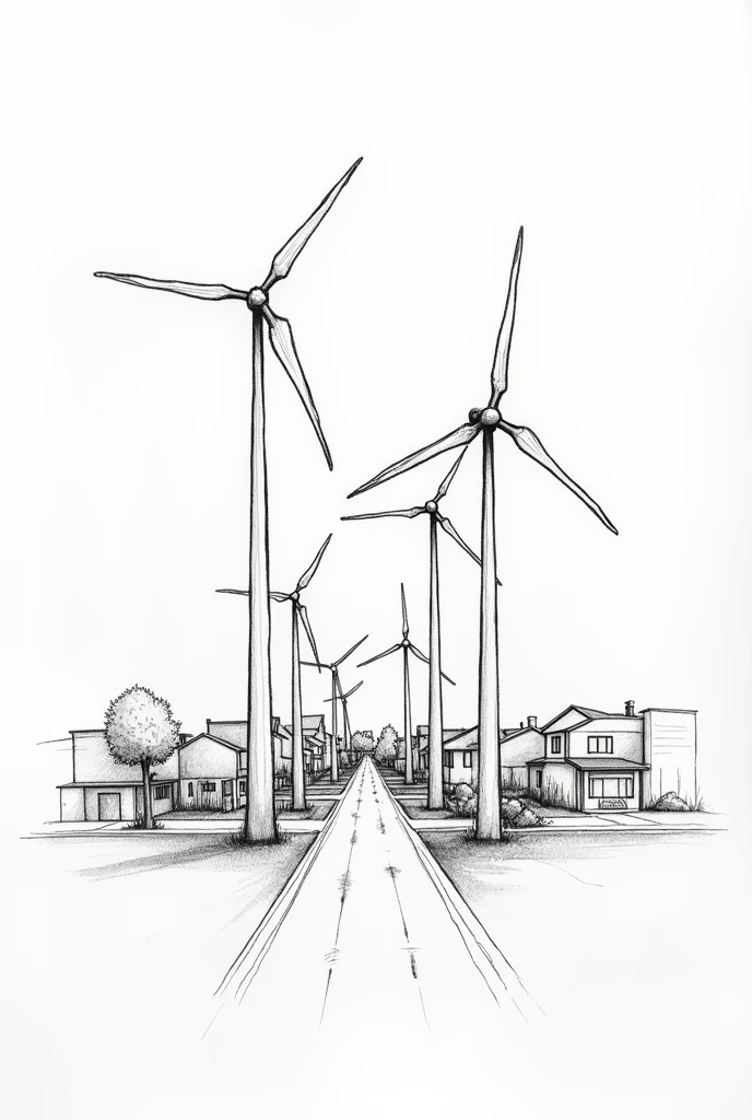 (photorealism:1.2), A design for a plan to implement wind energy in a functioning neighborhood of poles.
I want a plan (ONLY BLACK LINES AND WHITE BACKGROUND) THAT IT LOOKS DRAWN BY A PERSON
THAT THE MILL LOOKS MORE CONNECTED TO THE POSTS IN A PROPER WAY