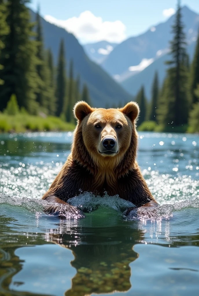 Bear in the water