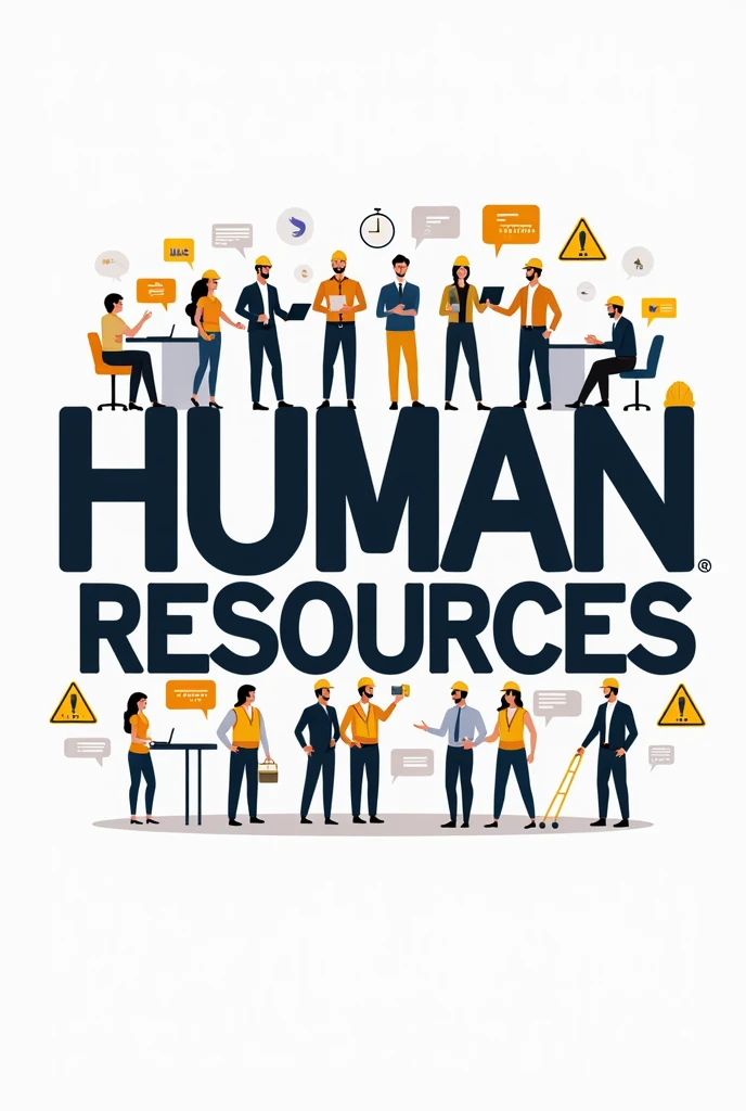 Replace the glasses with an image with a white background of "Human Resources", with related images and industrial safety 