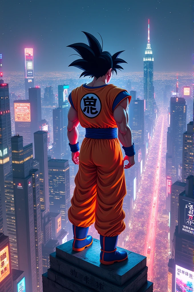 Goku in a city of the future