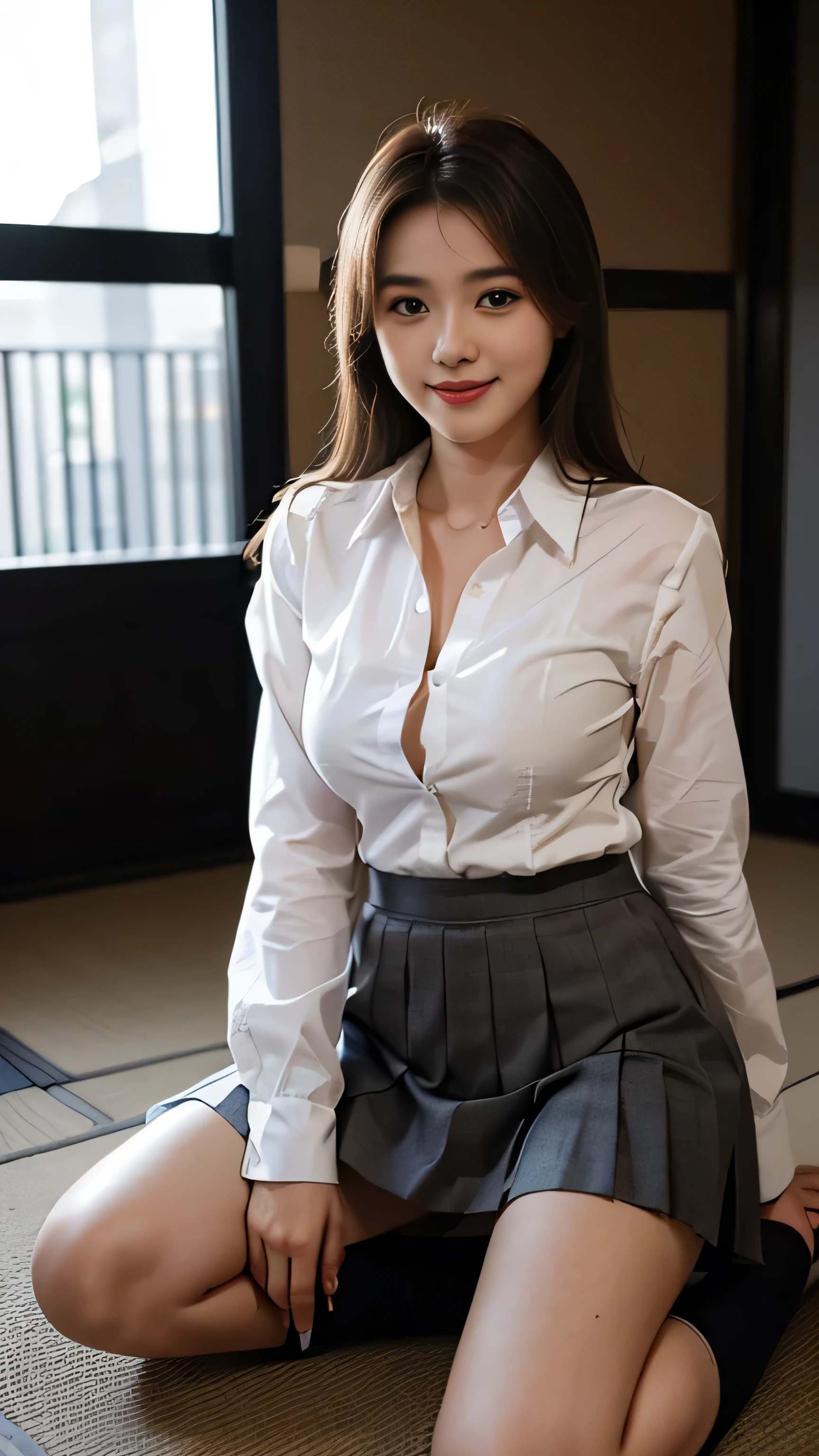 ((japanse beatiful girl:1.3)) ((unbuttoned school uniforms:1.4)) ((panty shot:1.5)) ((high school)) ((black pleated miniskirt:1.3))  (Beautiful park background with strong blur:1.1), The most natural and perfect beauty park, perfectly maintained park ((thin fabric:1.4)) ((random sexy pose:1.3)) ((sweaty:1.5)) ((face is flushed:1.4)) ((medium breasts:1.4)) best quality,masterpiece,ultra high res,(photorealistic:1.4),raw photo,(Authentic skin texture:1.3),(film grain:1.3),panorama,character portrait,very wide shot,narrow waist,cowboy shot,(in the dark, deep shadow, low key, cold light,) night,(()),streaming tears,,dust,Tyndall effect,(expression),1girl,beautiful detailed eyes and face,white jabot,brown eyes,((brown hair:1.2)) ((full body:1.3)) ((smile:1.3)) ,black heels